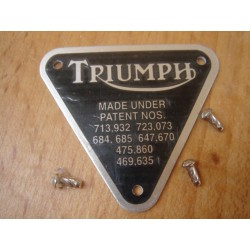 Placa Patente Triumph Aluminio