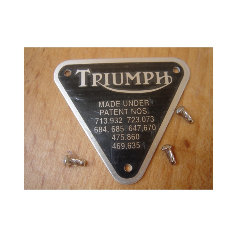 Placa Patente Triumph Aluminio