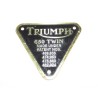 Placa Patente Triumph Aluminio "650 TWIN"