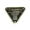 Placa Patente Triumph Aluminio "THUNDERBIRD"